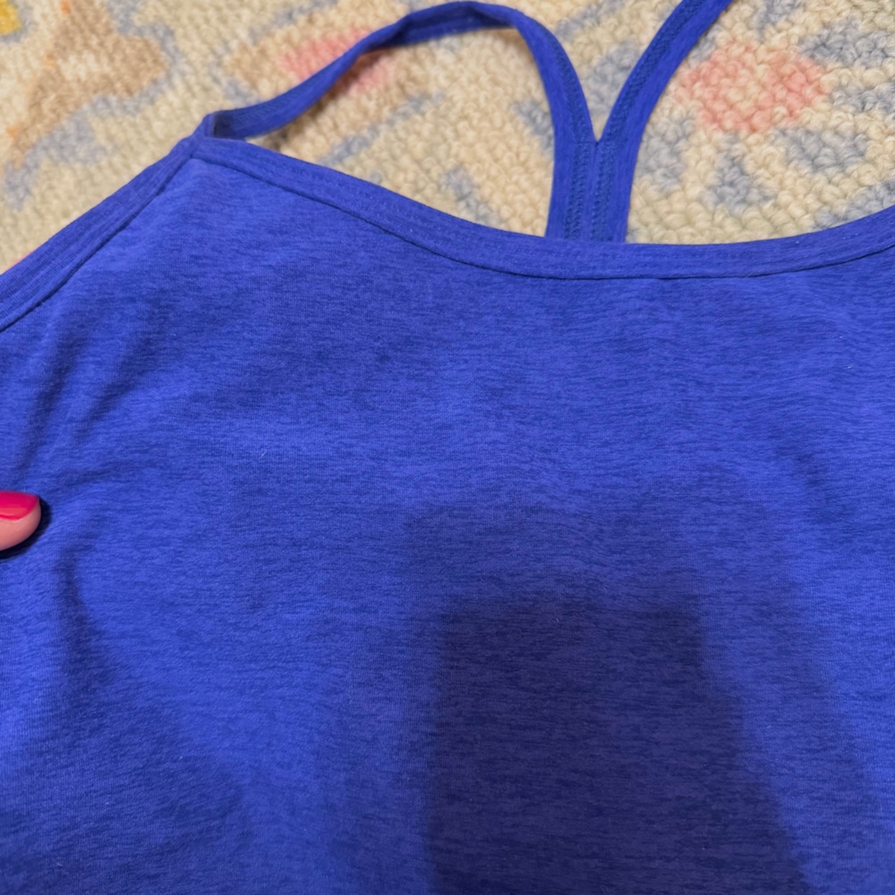 Spacedye Slim Racerback Cropped Tank Blue - Picture 2 of 4